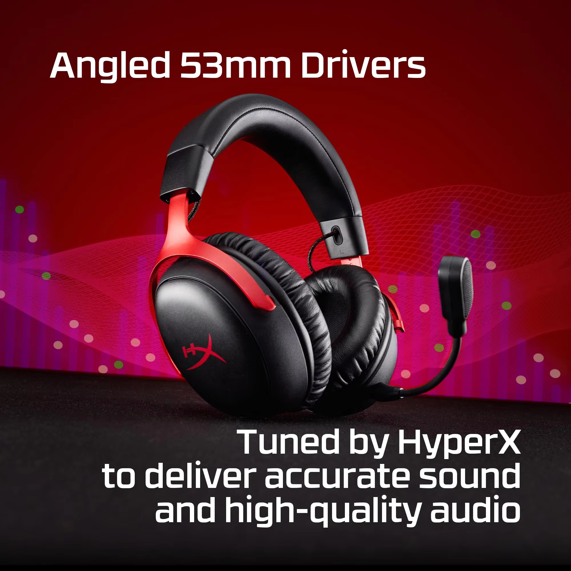 Original HYPERX Cloud Ⅲ Head-mounted Wireless DTS Sound Effect 53mm Driver Unit Gaming Headset for Competitive Gaming