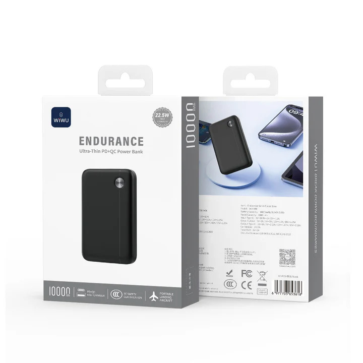 WiWU Endurance Ultra-thin PD+QC Power bank 10000mAh Wi-P059